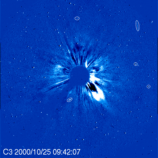 LASCO sample image, cosmic rays